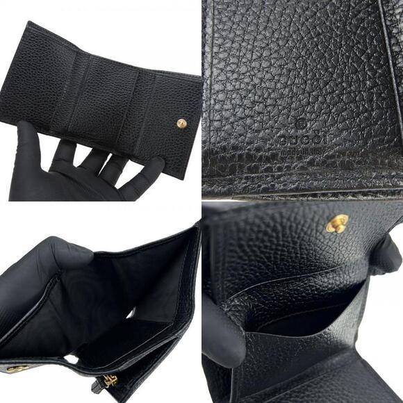 GUCCI Black Leather GG Marmont Wallet - Picture 9 of 11